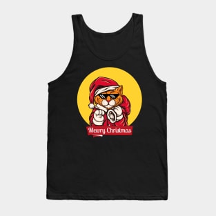 Mewry Christmas Santa Cat Tank Top